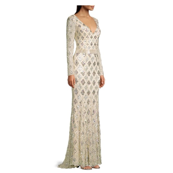 Mac Duggal Dresses & Skirts - NWT FLAWS Mac Duggal Sequins Embellished Long Sleeve Evening Gown Prom Ball 5021